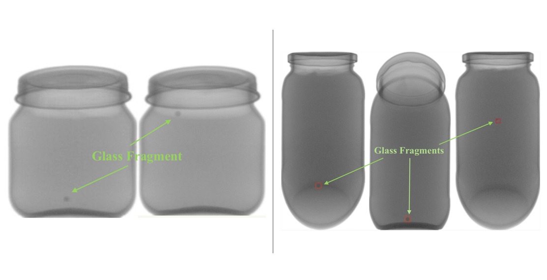 Glass detection in glass containers